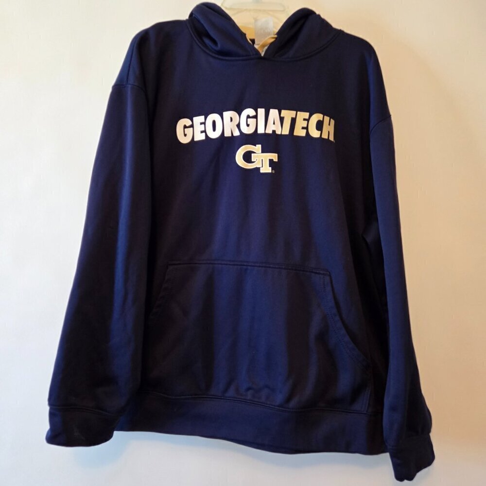 Georgia Tech GT Men's Navy Blue Yellow Jackets Pullover Hoodie Sz XL